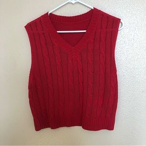 SHEIN RED SWEATER VEST SIZE LARGE